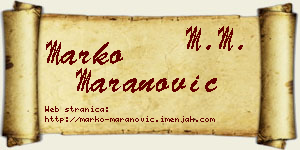 Marko Maranović vizit kartica